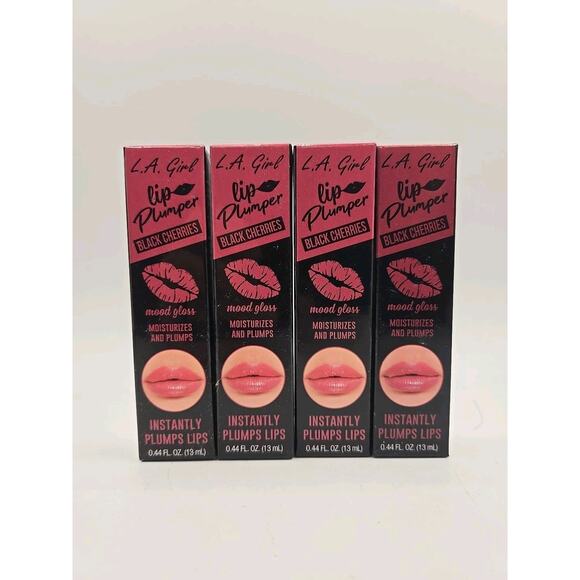 Lot of 4 L.A. Girl Lip Plumper Black Cherries Mood Gloss Instantly Plumps Lips - Picture 1 of 2